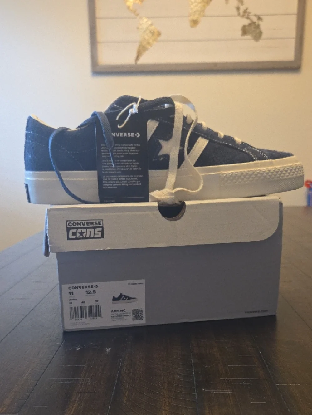 Converse One Star Academy Pro Ox Sneakers in Navy and White - Picture 2 of 2